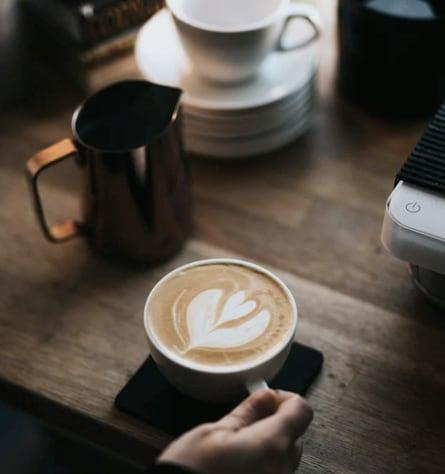 coffee with a flower draw inside